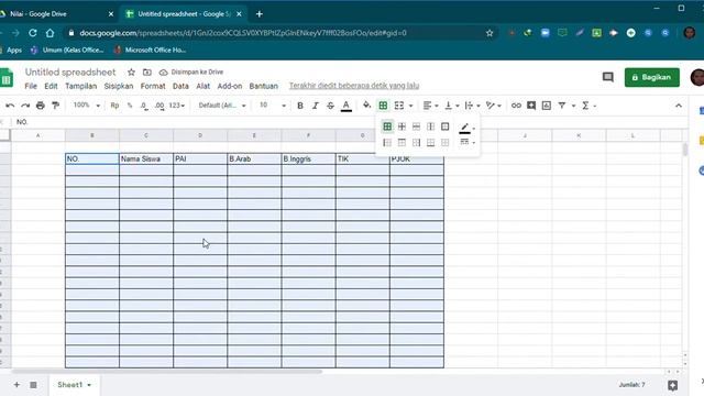 Tutorial Membuat Spreadsheet Yang Bisa Dibagikan Dan Diedit Orang Lain.