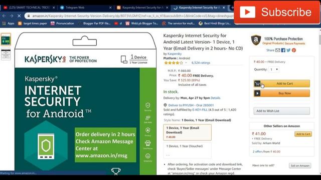 Kaspersky Internet Security for Android At Rs.40 || Smart technical tricks смотреть онлайн