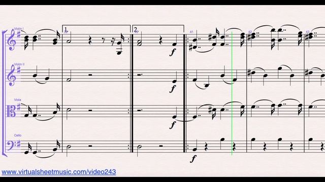 Felix Mendelssoh n-Bartholdy Bridal March - String Quartet Music Video Score смотреть онлайн