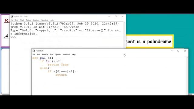 PYTHON PROGRAM 14: PALINDROME USING RECURSION|PALINDROME USING RECURSIVE FUNCTION смотреть онлайн
