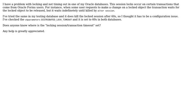 Databases: Oracle 10g Database Locking Session Issue смотреть онлайн