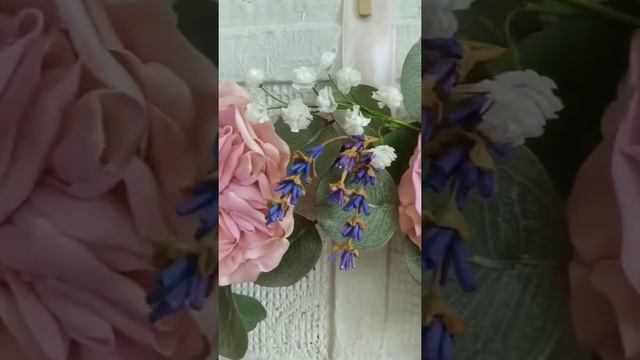 Венок с цветами из фоамирана. Эвкалипт из фоамирана. Гипсофила из фоамирана. Лаванда,розы смотреть онлайн