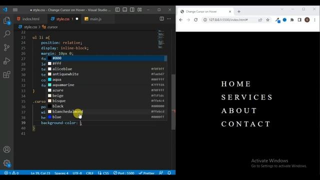 Cursor Hover Effect using CSS & JavaScript смотреть онлайн