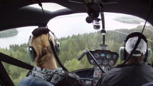 Полет на вертолете. Вид из кабины.