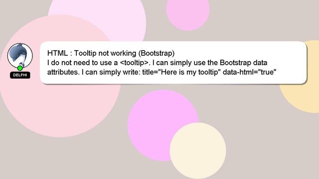HTML : Tooltip not working (Bootstrap) смотреть онлайн