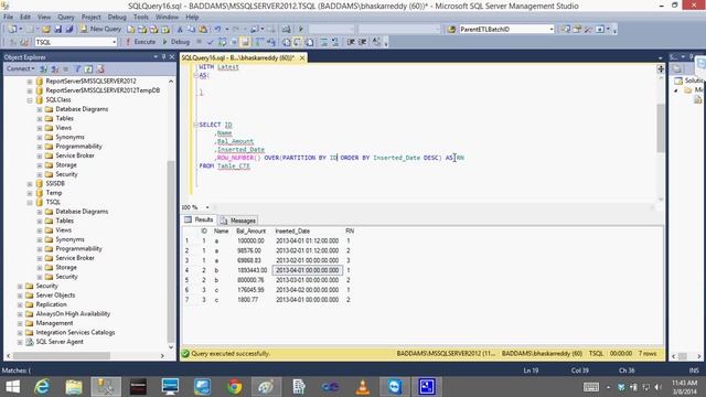 T SQL Lesson22 CTE Bhaskar Reddy Baddam смотреть онлайн
