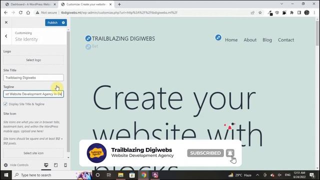 How to change WordPress website's Title, Tagline & Site Icon (Favicon) - 2023 смотреть онлайн