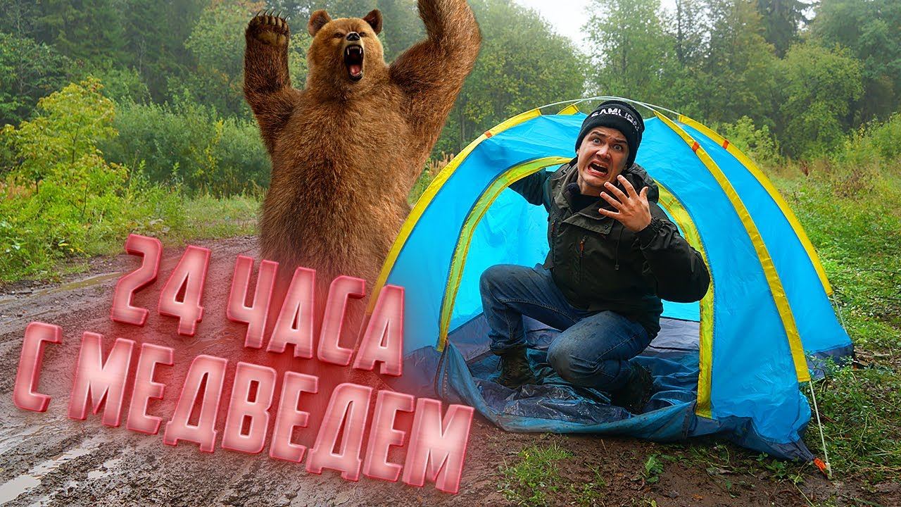 24 часа выживаем в лесу, где живут медведи! смотреть онлайн