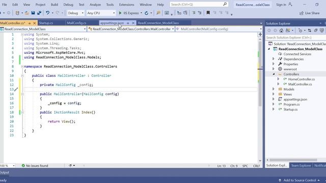 (#11) Read Connection String using Model Class in ASP .NET Core MVC смотреть онлайн
