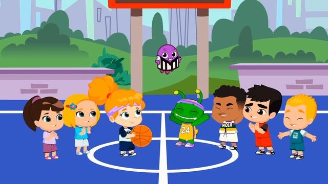 Aprende los colores en la playa con Groovy el Marciano y sus dibujos animados educativos смотреть онлайн