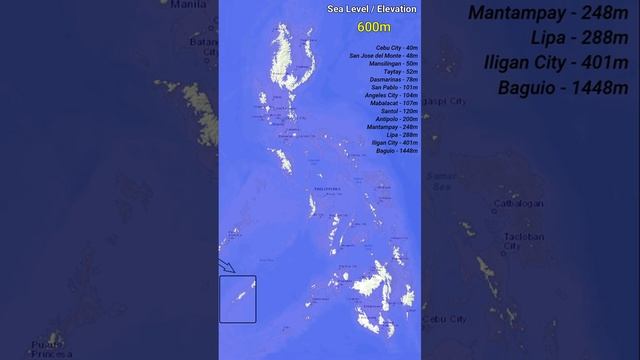 Philippines Map - Sea Level Rise Visualization смотреть онлайн