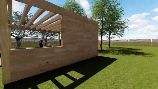 Беседка из клееного бруса UWB. смотреть онлайн