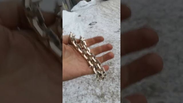 Массивная мужская цепочка на шею плетение якорное с острой гранью, замок коробка, серебро 925 смотреть онлайн