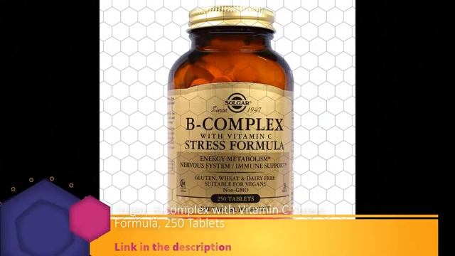 Solgar, B-Complex with Vitamin C Stress Formula, 250 Tablets смотреть онлайн