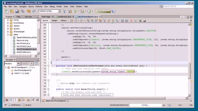 How to set Horizontal and Vertical Alignment Jlabel java swing programing for beginners смотреть онлайн