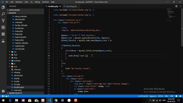 PHP Blog Part-4 [-A-]: Faculty Page | Fetching Image & Data From Database (ADMIN PANEL)