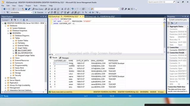 DML UPDATE Command in SQL Lesson -14 || INSERT Command in SQL Server смотреть онлайн