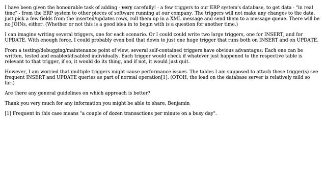 Databases: Efficiciency of multiple small triggers versus one large trigger on SQL Server смотреть онлайн