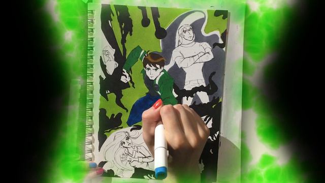 Ben Ten Speed Paint || Ohuhu 48 Brush Marker Set Demo by HS смотреть онлайн