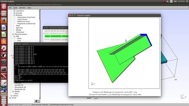 GMSH 3.0 and CalculiX смотреть онлайн