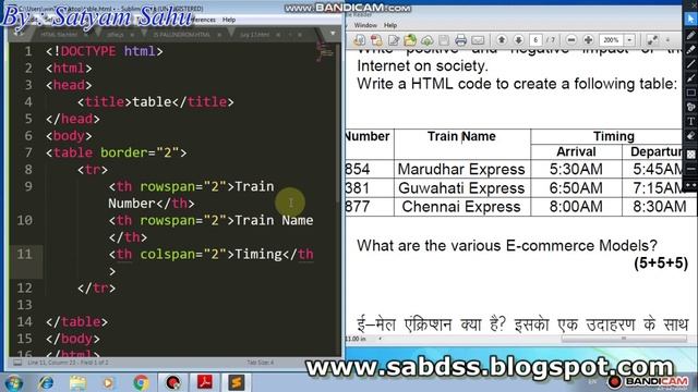 HTML Table Most important O level exam | m2 r5 o level html questions answer | Web designing смотреть онлайн