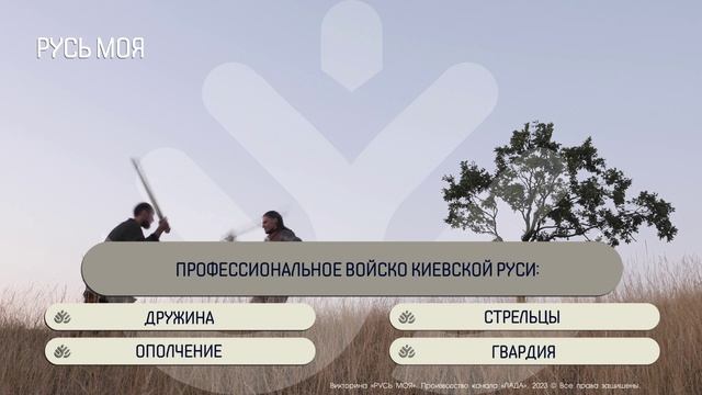 Как называлось профессиональное войско Киевской Руси? смотреть онлайн