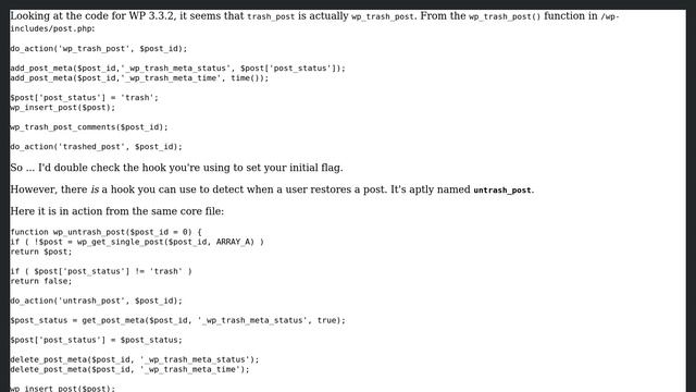 Wordpress: Is there a recover_post hook to go with trash_post hook? (2 Solutions!!) смотреть онлайн