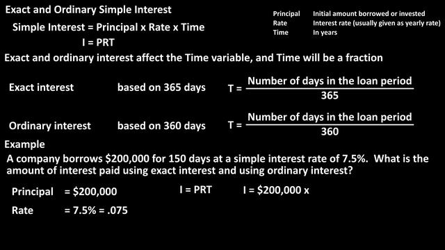What Is And How To Calculate Exact And Ordinary Simple Interest - Exact Vs Ordinary Simple Interest