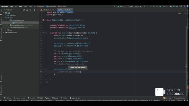 Date Picker || Android Studio || Kotlin смотреть онлайн