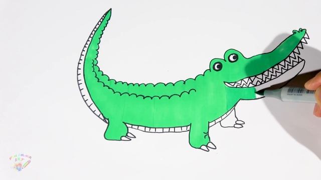 How to Draw A Crocodile Drawing|Animals|Fun Colour Art смотреть онлайн