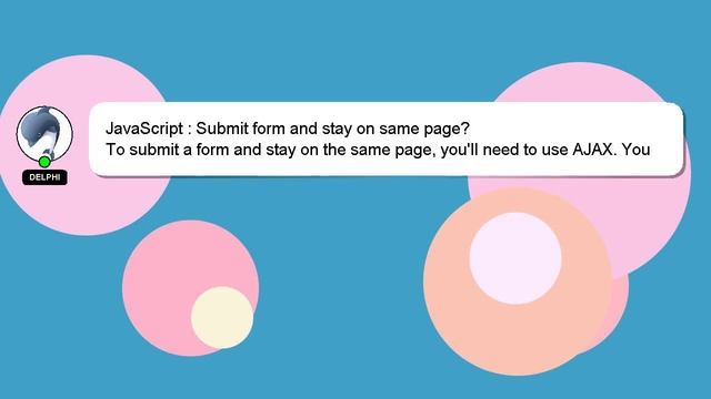 JavaScript : Submit form and stay on same page? смотреть онлайн