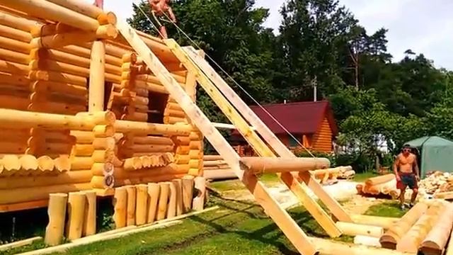 ОКЕАНХАУС. Кран для поднятия бревен на сруб смотреть онлайн