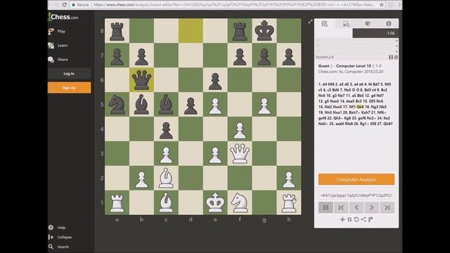Beat chess com Stockfish level 10 in 27 moves смотреть онлайн