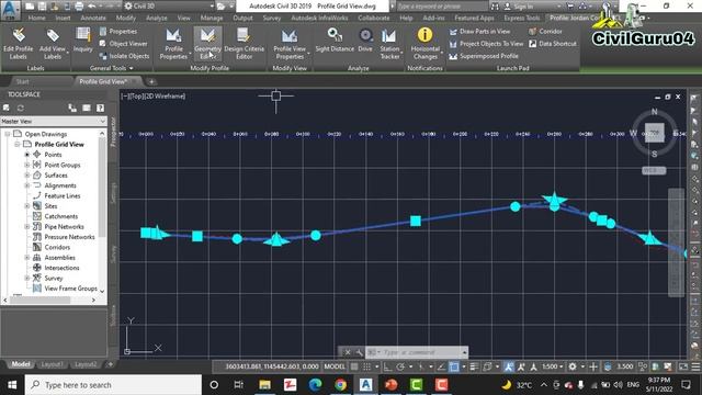 How To Edit A Surface Profile In AutoCAD Civil 3d Using Profile Layout Tools And Profile Grid View