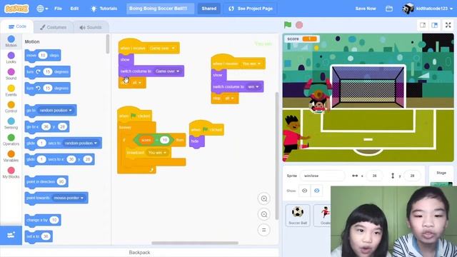 Secrets of Coding in SCRATCH: Create a *BOING BOING SOCCER BALL GAME* Tutorial смотреть онлайн