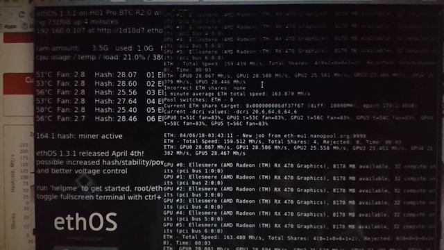 Best Ever Ethereum Mining Rig RX 470 8Gb Mining Edition Running On Ethos at 29mhs per card смотреть онлайн