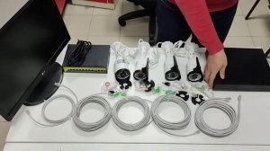 Комплект IP системы видеонаблюдения на 4 камеры для самостоятельной установки.