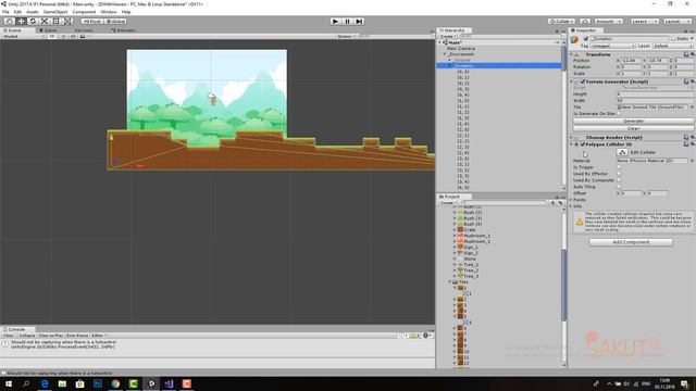 Генератор ландшафта, генерация коллайдера #4 Создание 2D PixelArt RPG в Unity#8 смотреть онлайн