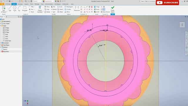 DONUT 3D MODEL ??[ TUTORIAL ENG ] - Autodesk - Inventor Professional 2021 смотреть онлайн