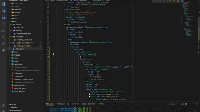 Adding Frosted Containers | Create an Amazing Portfolio Website using Flutter | Flutter Project смотреть онлайн