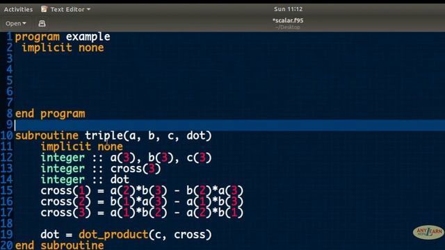 Scalar Triple Product program in Fortran | dot product of three vectors смотреть онлайн