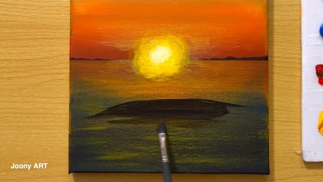 Another Way to Painting the Sunset / Acrylic Painting for Beginners смотреть онлайн
