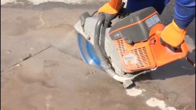 Бензорез Husqvarna K760 работа