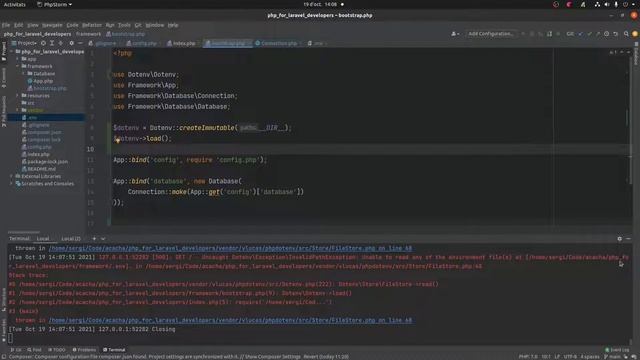 2021_10_19_104 PHP per a desenvolupadors Laravel. Paquet dotenv. Fitxer environment смотреть онлайн