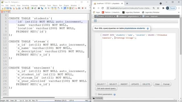 03. PHP MySQL Introduction to MySQL INSERT Data into table смотреть онлайн