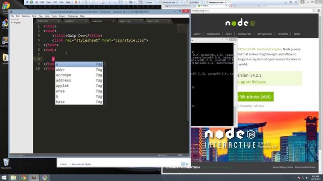 Practical Gulp Tasks - Minify, Webserver, SASS Compiler смотреть онлайн