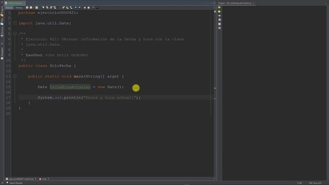 Java Ejercicio: 421 Obtener la Fecha y Hora Actual con la Clase Date desde el Paquete java.util смотреть онлайн