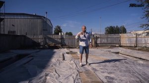 Залили плиту под мойку робот. Сделали канализацию. Проект ЯРобот. Часть 2.