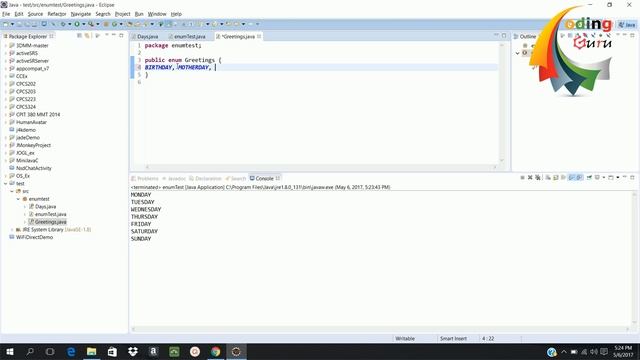 Enum types in java смотреть онлайн