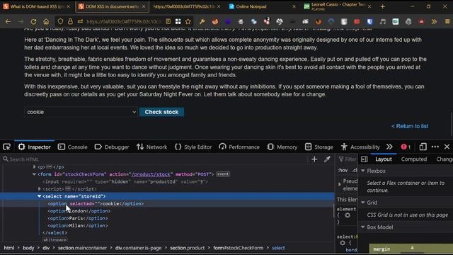 DOM XSS in document.write sink using source location.search inside a select element #portswigger смотреть онлайн